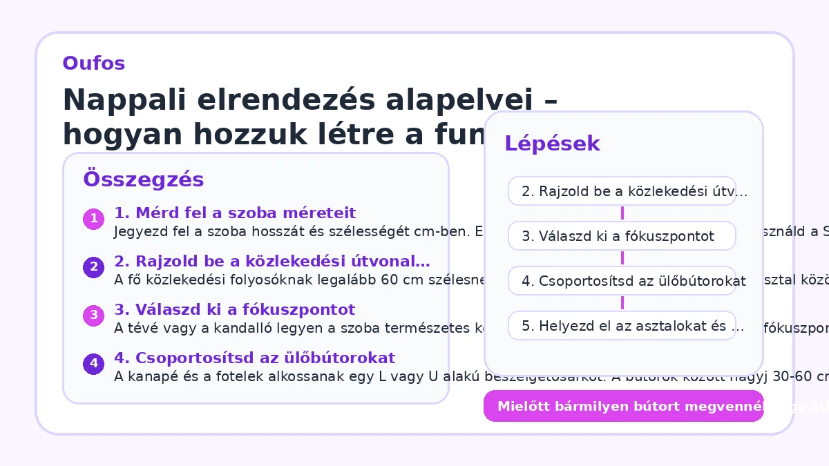 Nappali elrendezés alapelvei – hogyan hozzuk létre a funkcionális teret?