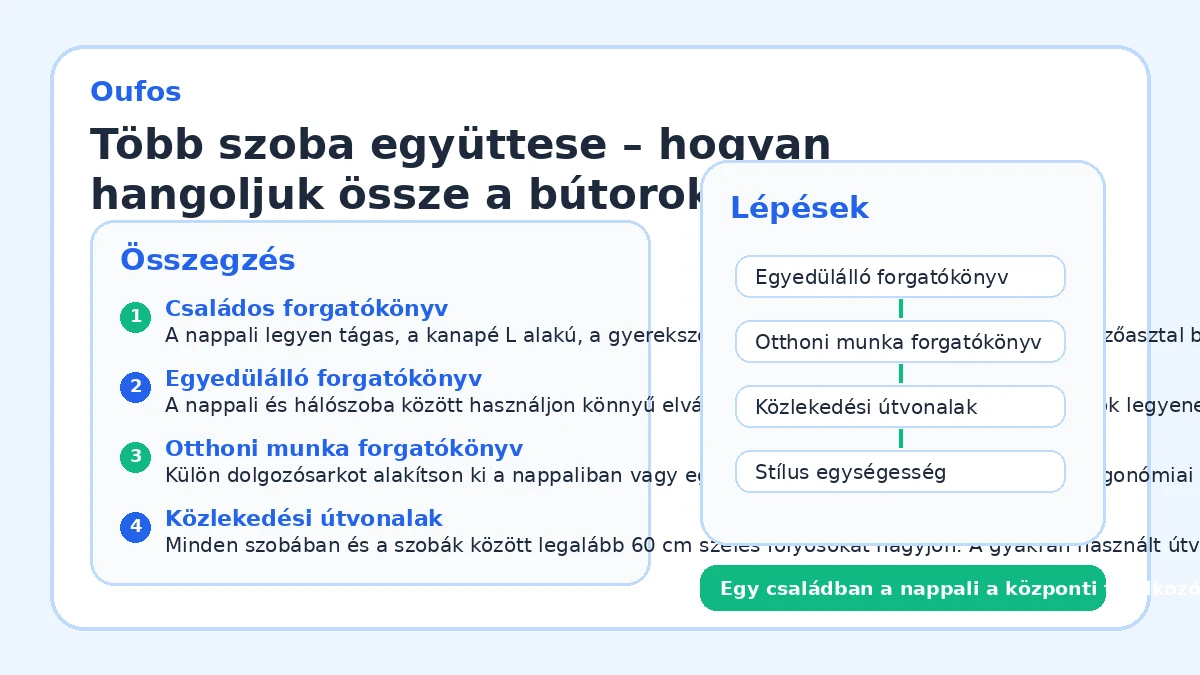 Több szoba együttese – hogyan hangoljuk össze a bútorokat a lakásban?